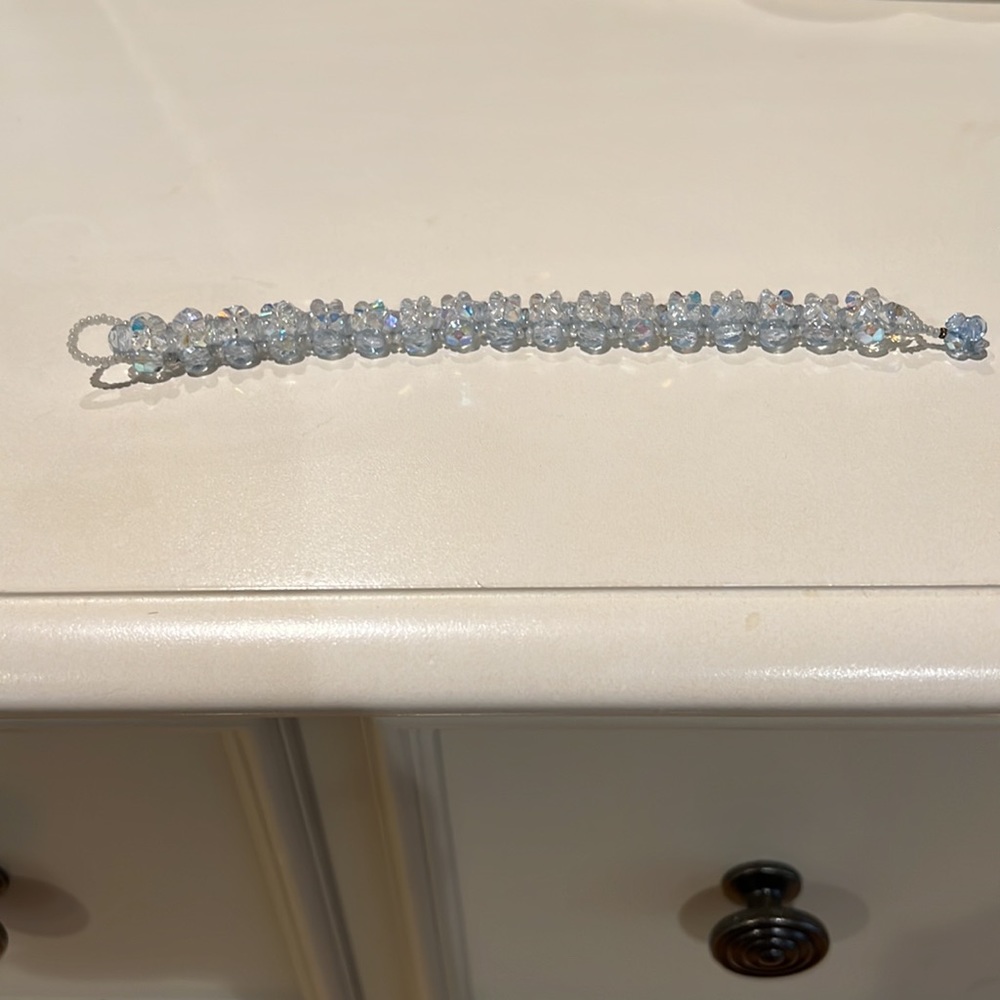 Beautiful light blue Swarovski Crystal beaded bracelet
